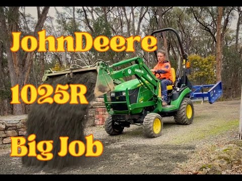 John Deere 1025R serious driveway work   HD 1080p