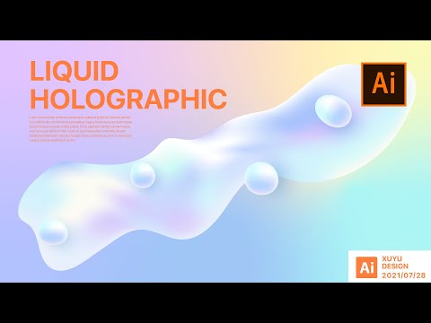 Adobe illustrator tutorial for beginner || Make liquid holographic shapes with gradient mesh tool