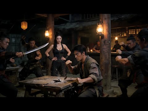 Female bandit knocks out poor boy to eat him. He is kungfu master, kills all villains!