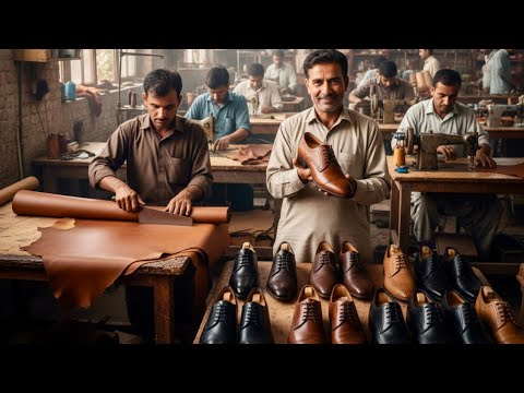 "How Pakistani Workers Create the World's Finest Handmade Shoes" from leather sheet
