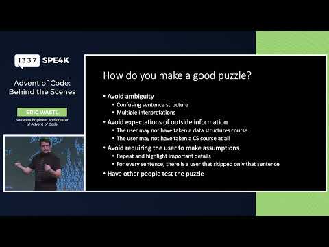 Eric Wastl – Advent of Code: Behind the Scenes