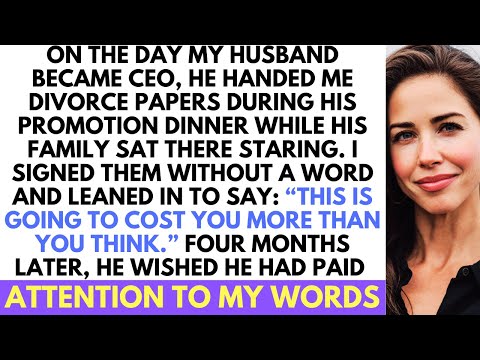 She Got Divorce Papers At His Promotion Dinner. Four Months Later? She Won And He Panicked.