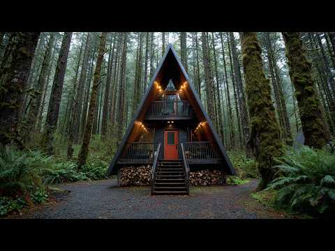 A Hermit Builds a Massive A-Frame House Alone in the Wilderness