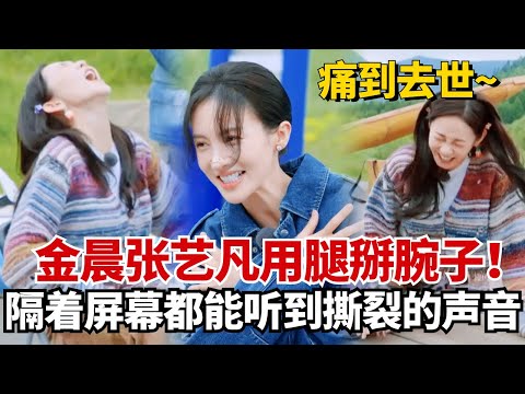 金晨张艺凡用腿掰腕子，妹妹秒输！隔着屏幕都能感受到的痛！【现在就出发】#治愈 #综艺 #搞笑