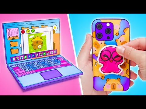 DIY Capybara Apple-Style Gadgets from Paper 🐾📱 Squishy Crafts