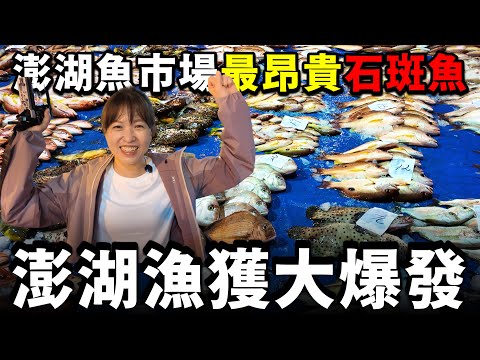 壞天氣前夕，澎湖魚市場漁獲大爆發，延繩釣漁船的頂級活魚回到港口拍賣！！