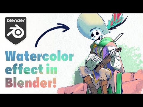 How to create a watercolor effect and line art in Blender