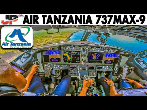 Air Tanzania Boeing 737MAX Cockpit to an Exotic Indian Ocean Island