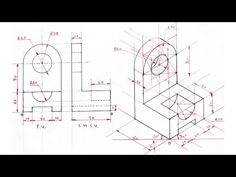 Isometric Views Object 04 | [without making isometric box] | Engineering Drawing