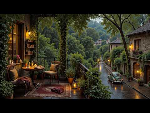 Vintage Florence Balcony Jazz | Tranquil Jazz Music at Rainy Village For Deep Focus and Study