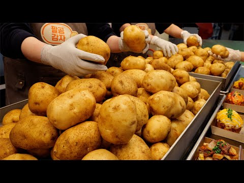 건강해 지는 맛 ! 통감자로 속이 꽉 찬 프렌치 프라이 ! 옥수수, 망고 몰아보기 | Stuffed whole potato French fries ! | Asian food