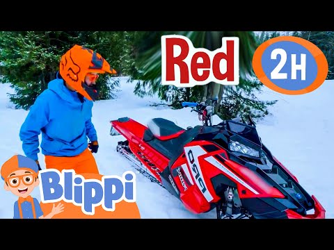 Blippi's Red Snowmobile - Super Fast Vehicle | Blippi | Kids Songs | Moonbug Kids
