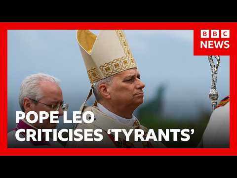 Pope criticises 'tyrants' who spend billions on wars after Trump spat | BBC News