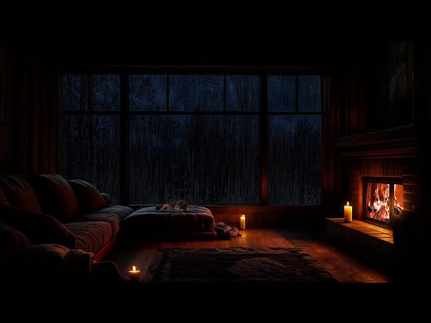 Heavy Rain by the Window | Cozy Reading Nook, Warm Blankets | Rain Sounds for Sleeping