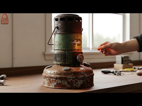 Restoring a 1953s Aladdin Oil Heater - Rusty Kerosene Heater Restoration