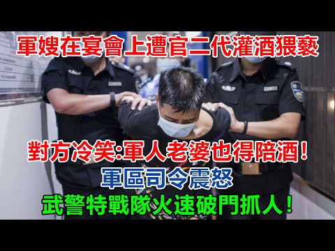 軍嫂在宴會上遭官二代灌酒猥褻，對方冷笑：“軍人老婆也得陪酒！”軍區司令震怒，武警特戰隊火速破門抓人！#大案紀實 #刑事案件 #案件解說