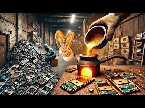How to Extract Pure Gold from Old Mobile Phones | Turning Broken Phones into Gold |E-Waste Recycling