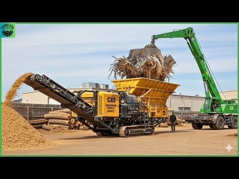 Dangerous Tree Shredder and Wood Chipper crushing machines | Fastest Firewood Processing #38
