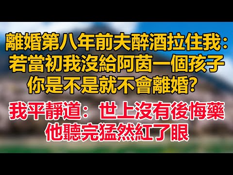 離婚第八年前夫醉酒拉住我：若當初我沒給阿茵一個孩子，你是不是就不會離婚？我平靜道：世上沒有後悔藥，他聽完猛然紅了眼
