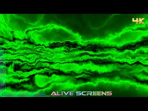 Green Plasma Wave Relaxing Background Seamless Loop 4K UHD Abstract TV Screen Visual