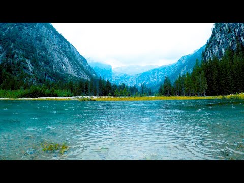 🎵Rain Sounds In Peaceful Valley🏔, Rain Falling On Lake  🚣| White Noise For Sleep