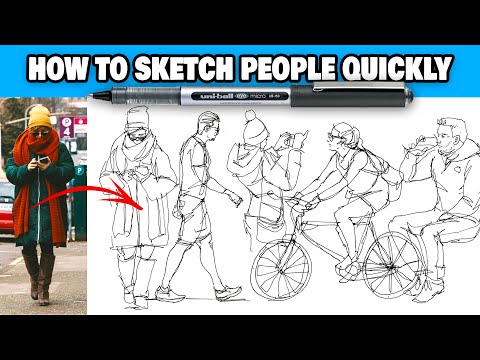 Sketching People Quickly - Loose Ink Pen Technique!