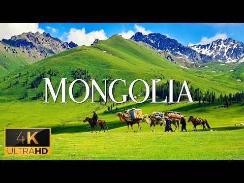 FLYING OVER MONGOLIA (4K Video UHD) - Relaxing Music With Beautiful Nature Film For Stress Relief