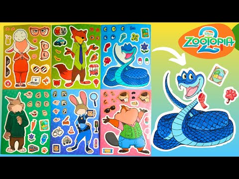 Disney ZOOTOPIA 2 Movie DIY Make a Face Stickers with Gary, Nibbles Maplestick, Pawbert
