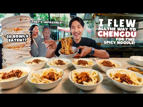 EPIC 30 BOWLS OF SPICY NOODLE EATEN IN CHENGDU! | I FLEW TO CHINA JUST FOR THIS?!