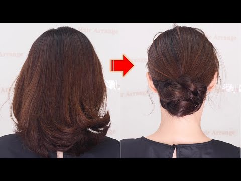 [Semi-long self] Hairstyle made with two rope braids