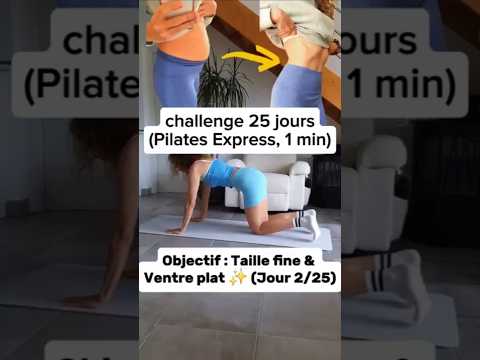 jour 2/25 Aujourd’hui objectif: Taille fine et ventre plat #pilates #challenge #abs  #ventreplat