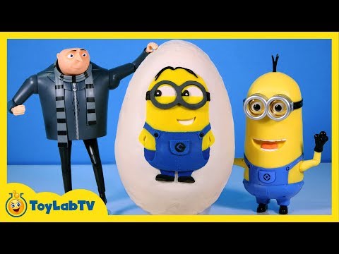 Giant Minion Play Doh Surprise Egg with Despicable Me, Big Hero 6 & SpongeBob Toy Opening