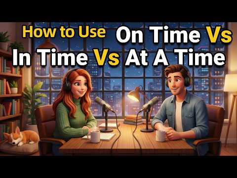 How to Use ON TIME, IN TIME & AT A TIME in Everyday English | Easy English Podcast for Beginners