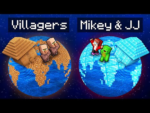 Villagers POOR vs JJ & Mikey RICH Planet Survival Battle in Minecraft (Maizen)