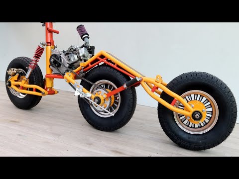 Homemade Crazy Motorbike 200cc Use 3 Car Wheels - Part 1