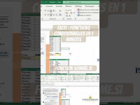 Excel - comment créer une fonction conditionnelle. Fonction SOMME.SI