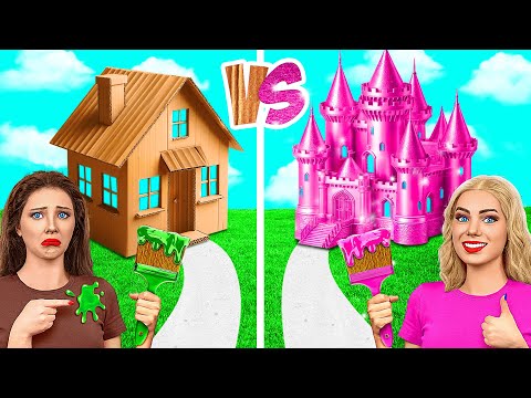 One Colored House Rich vs Broke vs Giga Rich | Funny Challenges by Trend DO