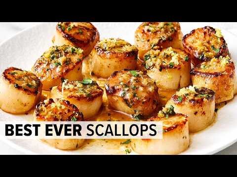 BEST SCALLOPS RECIPE with Lemon Garlic Butter Sauce!