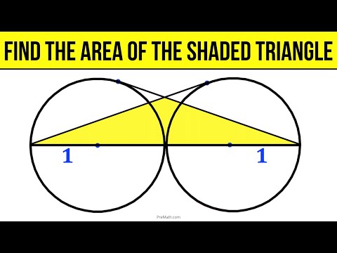 Find the Area of a Shaded Triangle Inside 2 Circles | Step-by-Step Tutorial
