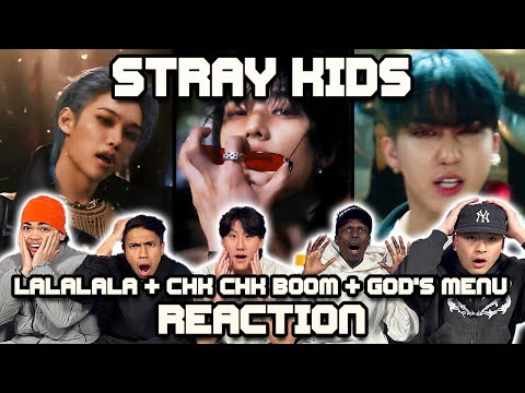 OUR FIRST TIME WATCHING STRAY KIDS! | LALALALA + Chk Chk Boom + God's Menu