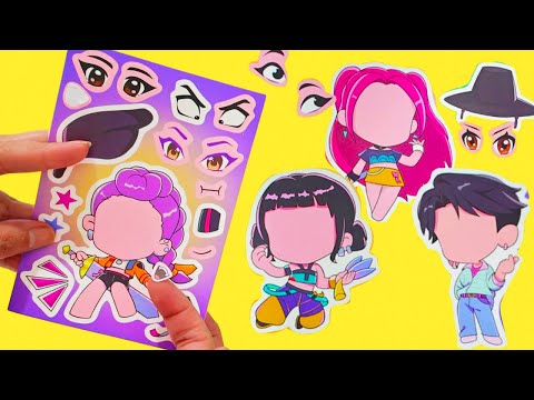KPop Demon Hunters Movie DIY Silly Face Stickers - Activities for Kids