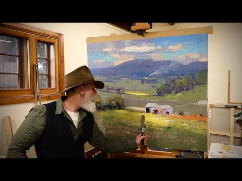 LANDSCAPE PAINTING - Three Dimensional DEPTH and DISTANCE - Oils and Beeswax with Palette Knives!