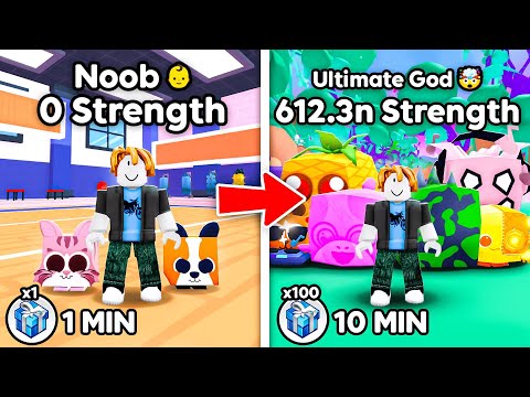 Starting Over as a NOOB But I Get a Gifted Pet Every 5 Minutes in Arm Wrestling Simulator