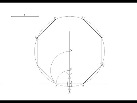 How to draw a regular octagon knowing the length of one side