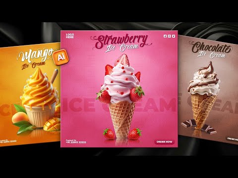 Illustrator CC Tutorial | Graphic Design | Morden Social Media Poster Design for Beginners