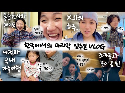[🇰🇷vlog] 동에 번쩍 서에 번쩍 한국에서의 마지막 브이로그⎪💔 X와의 하루 🍗 통닭천사와 아찔한 첫 만남 🚗 시댁과 국내 가족여행
