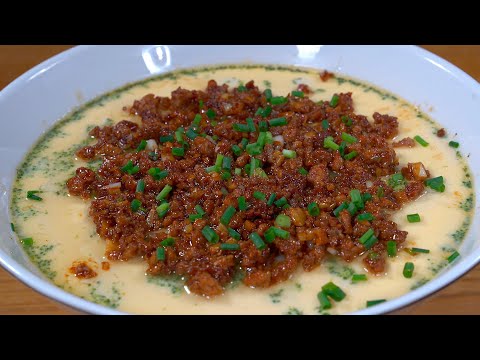 用豆腐和雞蛋給大家分享壹道小朋友非常愛吃的肉沫豆腐蒸蛋，簡單美味，口感嫩滑！#like #家常菜 #做飯 #delicious #烹饪