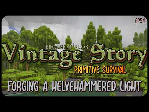 Forging a Helvehammered Light in Vintage Story Primitive Survival - Surviving Wilderness // EP54