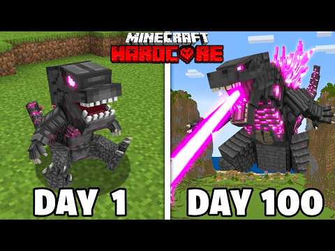 I Survived 100 Days as GODZILLA in Minecraft