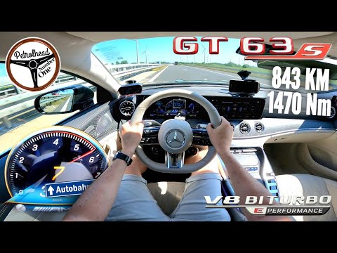 843 KM Mercedes-AMG GT63s E Performance | V-MAX. 0-100, 100-200, 200-250, 200-300 km/h. AUTOBAHN.